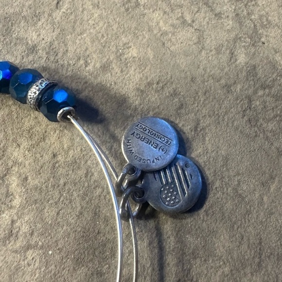 Alex & Ani Bracelet Blue and Silver Beads Adjustable - Picture 3 of 5